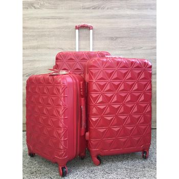 Set 3 Maletas Rojo 4 Ruedas Giratorias 360º