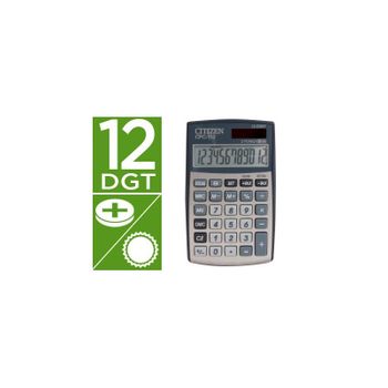 Calculadora Citizen Bolsillo Cpc-112 12 Digitos Plata 120x72x9 Mm