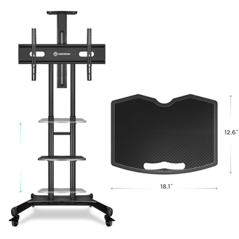 Holmios Soporte Tv De Pie Con Ruedas 37-90 Pulgadas, Bandeja, Compatibilidad Universal, Negro, Máx. 50 Kg, Vesa Máx 800x200 con  Ofertas en Carrefour