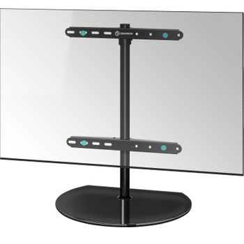 Onkron Soporte De Cristal De Sobremesa Para Tv De 32"-65", Carga Máx 35 Kg, Color Negro, Pt2-b