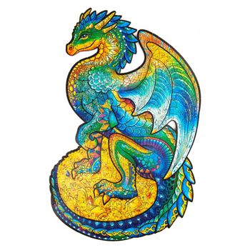 Rompecabezas Guarding Dragon 183 Piezas De Madera M 21x33 Cm Unidragon