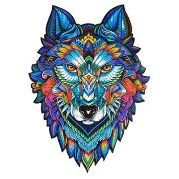 Rompecabezas Majestic Wolf 310 Piezas Madera Tamaño Gigante Unidragon