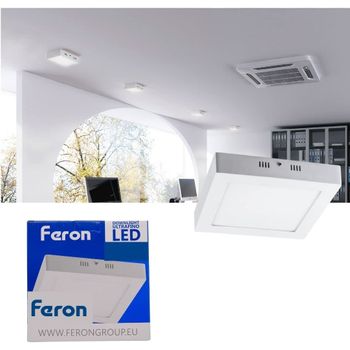 Plafón Led Superficie Feron Al505, 18w, 230v, 1600lm, Ip20, Color Blanco 4000k