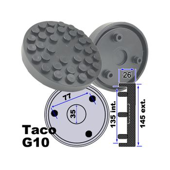 Par De Tacos De Goma 610 / G10 Para Elevadores