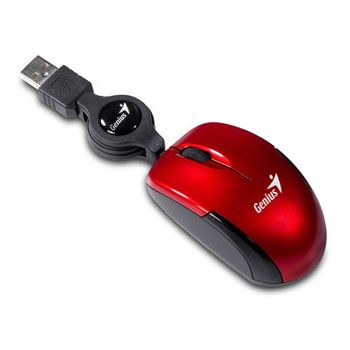 Genius Ratón Óptico Usb Retráctil Microtraveler V2 Rojo