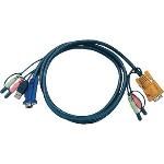 Cable Kvm Vga Hembra / Conector 2x Ps/2 - Vga Macho / Usb A Macho 5.0 M