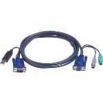 Cable Kvm Vga Hembra / Conector 2x Ps/2 - Vga Macho / Usb A Macho 3.0 M