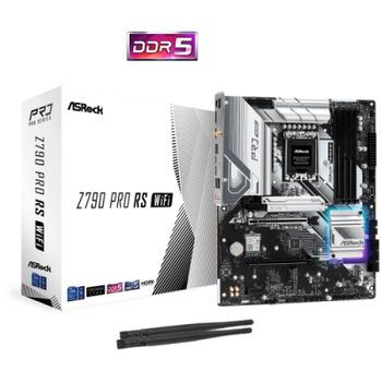 Placa Base 1700 Atx Asrock Z790 Pro Rs Wifi - 4xddr5 (hasta 128gb 7200mhz Oc) - 8xsata Raid - 4xm.2 Gen4 - Usb 2.0 (4/4) - Usb 3