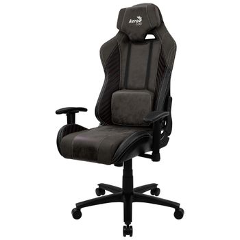 Aerocool Baron, Silla Gaming, Aerosuede Transpirable, Respaldo Ajustable, Negro