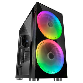 Minitorre Gaming Custom Negra Mars Gaming Mc-view Microatx, 90º Cristal  Templado con Ofertas en Carrefour