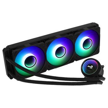 Aerocool Miragel360 Negro, Refrigeración Líquida Cpu, 3 Ventiladores 12cm Argb, Tdp 550w