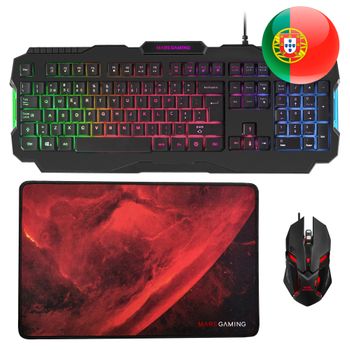 Mars Gaming Mcpexfr, Combo Teclad, Ratón, Auriculares Y Alfombrilla Rgb, Idioma Francés