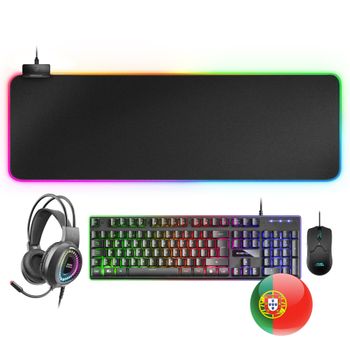 Mars Gaming Mcprgb2fr, Combo Teclado, Ratón, Alfombrilla Xxl Y Cascos, Idioma Francés