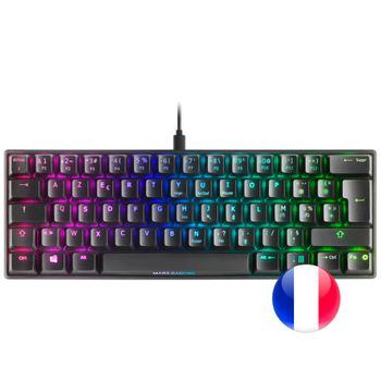 Mars Gaming Mkminibfr, Teclado Rgb, Switch Outemu Pro Azul, Negro, Idioma Francés