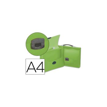 Carpeta Beautone Portadocumentos Broche 34623 Polipropileno Din A4 Verde Transparente Con Asa