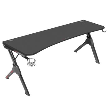 Mars Gaming Mgdxl, Mesa Gaming Ergonómica, Soporte Cascos + Botella, 160x60cm, Negro