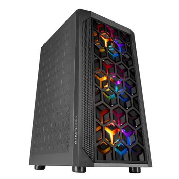 Mars Gaming Mcmesh Negro, Caja Pc Gaming, Micro Atx, Diseño Mesh Total, 3x Ventilador Frgb