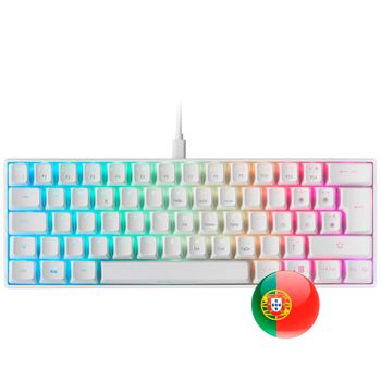 Mars Gaming Mkminiwbpt, Teclado Rgb, Switch Outemu Pro Azul, Blanco, Idioma Portugués