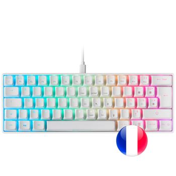 Mars Gaming Mkminiwbfr, Teclado Rgb, Switch Outemu Pro Azul, Blanco, Idioma Francés