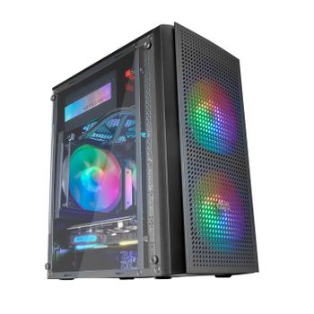 Mars Gaming MCORB Blanco Caja PC Gaming Micro-ATX XL Diseño Circular Custom  Doble Cristal Templado