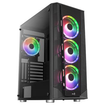 Aerocool - CS108BKV1 Caja PC Compacta Micro ATX Aluminio Pulido Ventilador  80cm Negro