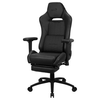 Aerocool Royalcharbk, Silla Gaming Premium, Reposapiernas, Cuero Sintético, Negro