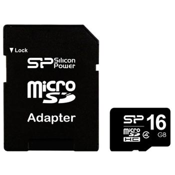 Silicon Power Tarjeta Microsdhc 16gb Clase 4 Sp016gbsth C/adapt