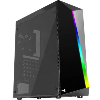 Aerocool Shard - Caja De Pc, Atx, Panel Acrílico, Rgb 13 Modos, Ventilador 12cm