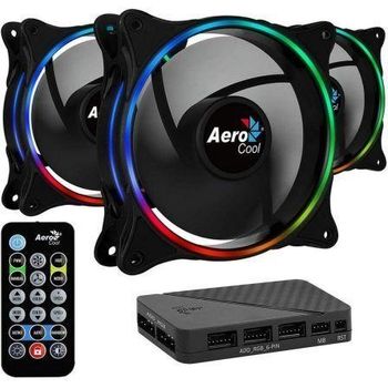 Pack 3 Ventiladores Aerocool Eclipse 12 Pro + H66f Hub + Man