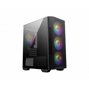 Msi - Mag Forge M100r Carcasa De Ordenador Midi Tower Negro, Transparente