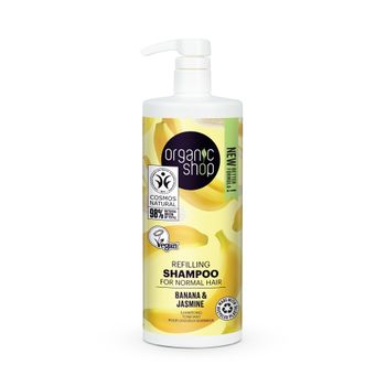 Champú Refill Para Cabello Normal Plátano Y Jazmín Organic Shop 1000 Ml