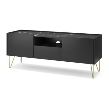 Mesa De Tv Harmony Rtv 144 144x37x55 Negro & Dorado