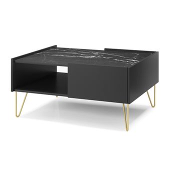 Mesa De Centro Harmony L97 97x65x45 Negro & Dorado