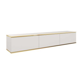 Mesa De Tv Oro Rtv175 175x32x30 Blanco & Crema