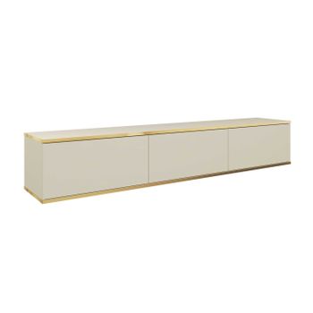 Mesa De Tv Oro Rtv175 175x32x30 Crema & Dorado