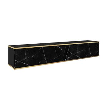 Mesa De Tv Oro Rtv175 175x32x30 Negro & Dorado