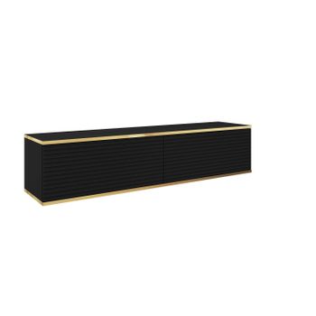 Mesa Tv Oro Mdf Rtv135 135x32x30 Negro & Dorado