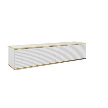 Mesa Tv Oro Mdf Rtv135 135x32x30 Blanco & Crema