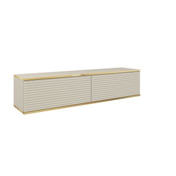 Mesa Tv Oro Mdf Rtv135 135x32x30 Crema & Dorado