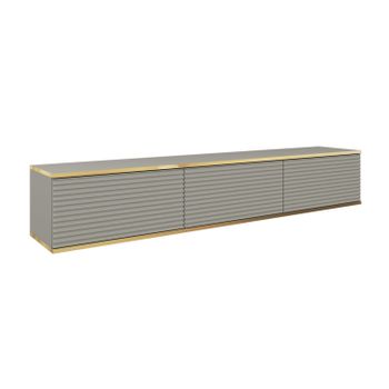 Mesa De Tv Oro Mdf Rtv175 175x32x30 Crema & Dorado