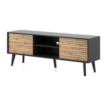 Mesa De Tv Willow Rtv154 154x39x56 Crema & Negro