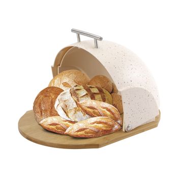 Panera De Mesa Para Guardar Pan, Bollería, Tapa Deslizante, Diseño Moderno, Bread Box Beige  Maestro Mr-1678-br