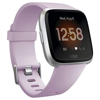 Smartwatch Fitbit Versa Lite 40 Mm Dial Plateado Reloj Inteligente Con Correa De Silicona Púrpura