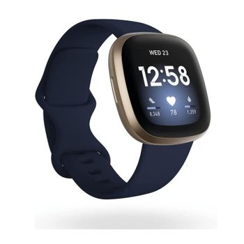 Smartwatch Fitbit Versa 3 Dial Oro 40 Mm Correa Reloj Gps Deportivo De Silicona