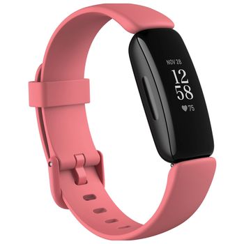 Smartwatch Fitbit Inspira 2 Esfera Negra De 38 Mm Correa De Goma Rosa Pulsera De Fitness