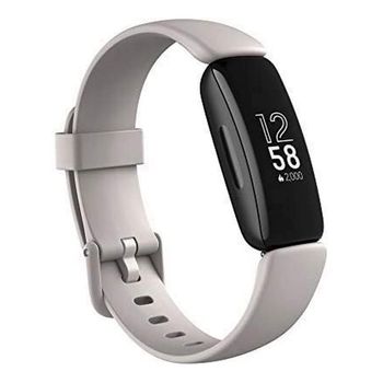 Smartwatch Fitbit Inspira 2 38 Mm Esfera Negra, Correa De Goma Blanca Y Pulsera De Fitness