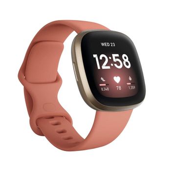 Smartwatch Fitbit Versa 3 Dial Oro 40 Mm Correa Reloj Gps Deportivo De Silicona