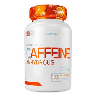 Caffeine 200mg  100 Capsulas 100% Cafeina