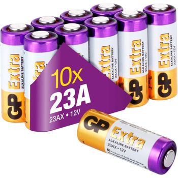 Gp Xtra Pack 10 Pilas Alcalinas 23a 12v Mn21 Duración Larga, Tecnología Anti-fugas