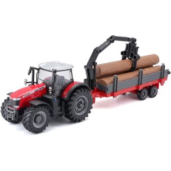 1/43 Colección Granja - Tractor Massey Fergusson + Remolque Bburago